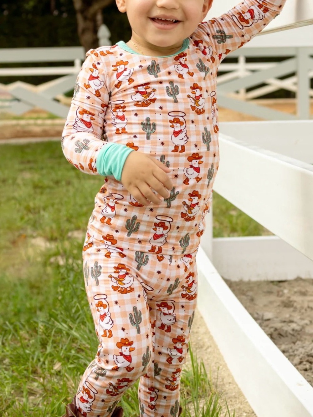 Cowboy Print Two Piece Pajama Set